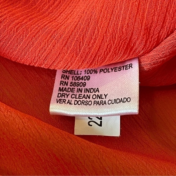 Gianni Bini flutter sleeve embroidered sheer flowy blouse size small - Picture 9 of 11